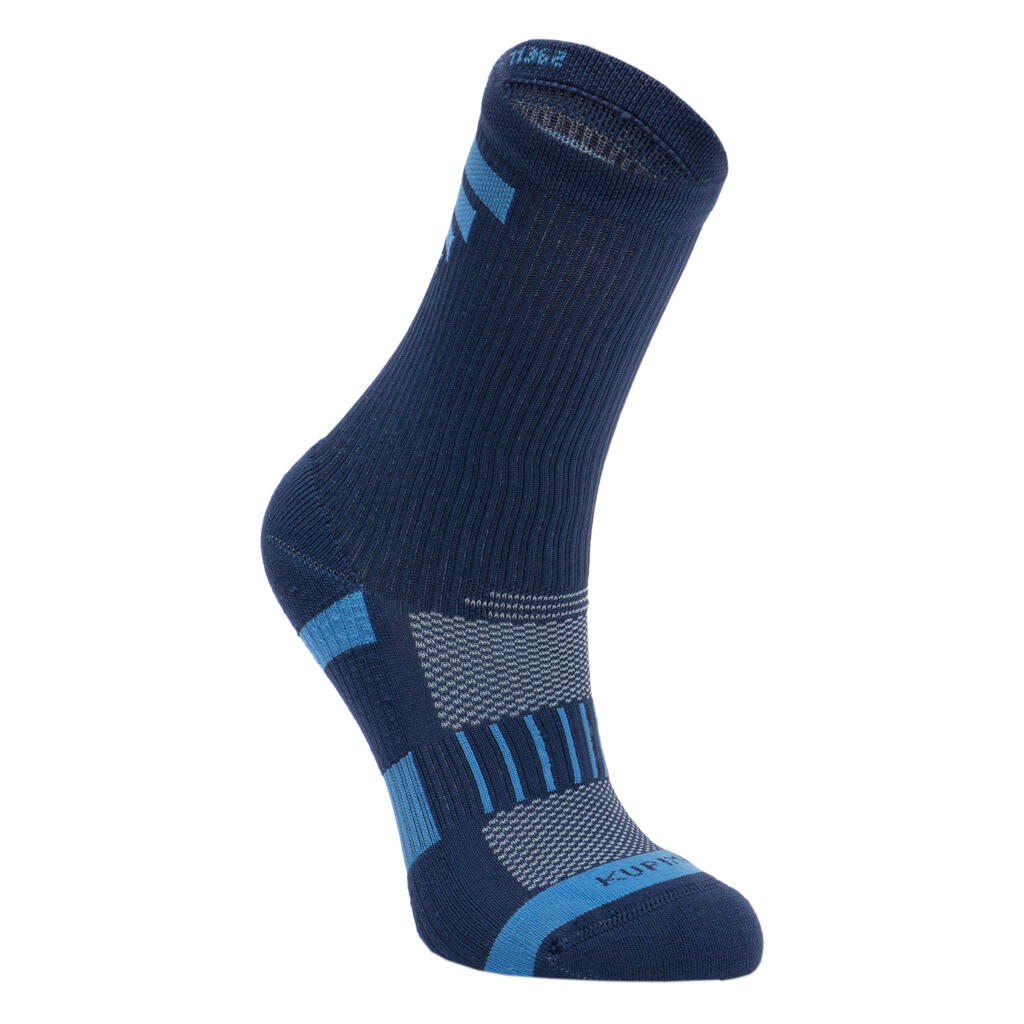 Vaikiškos ilgos bėgimo kojinės „AT 500 Comfort“, 2 poros, tamsiai mėlynos ir mėlynos