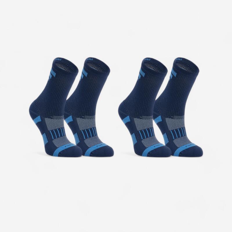 Calcetines Deportivos Largos Tenis Artengo RS 160 Niños Azul Mari Lote 3  Pares