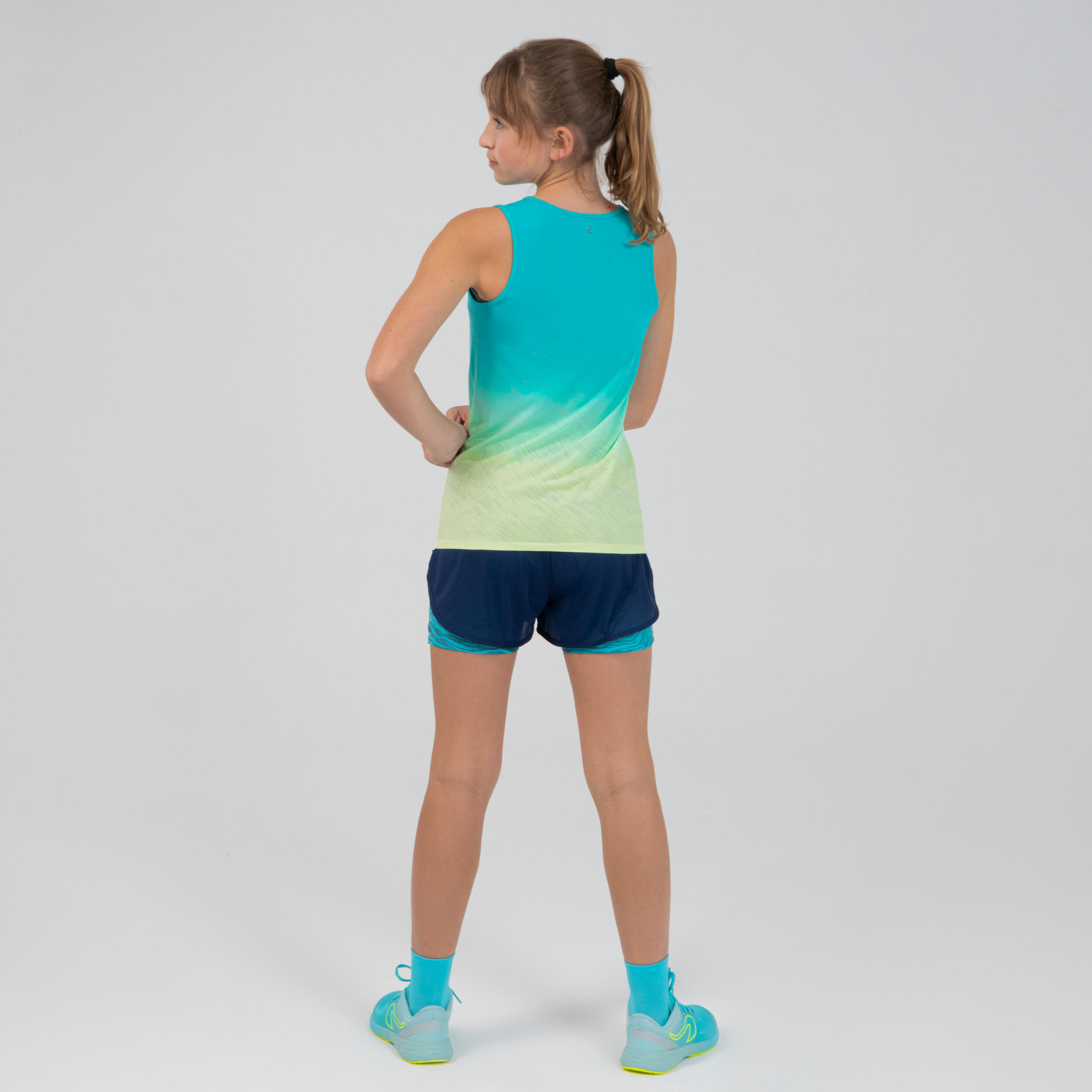 Kiprun Care girl's running and athletics tank aqua 5/18