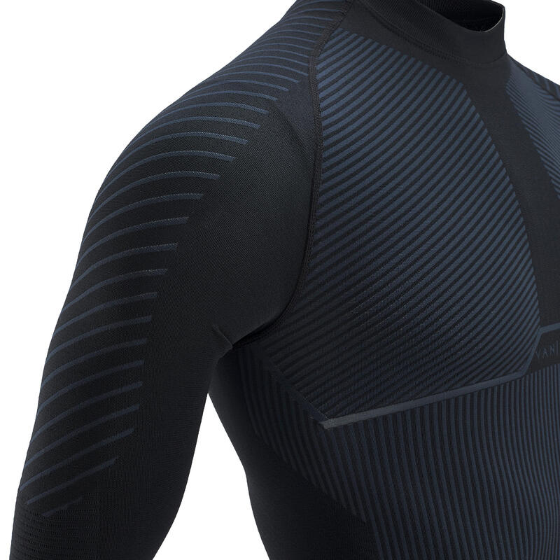 CAMISOLA TÉRMICA DE MANGA COMPRIDA DE BICICLETA RACER Cinzento Carbono