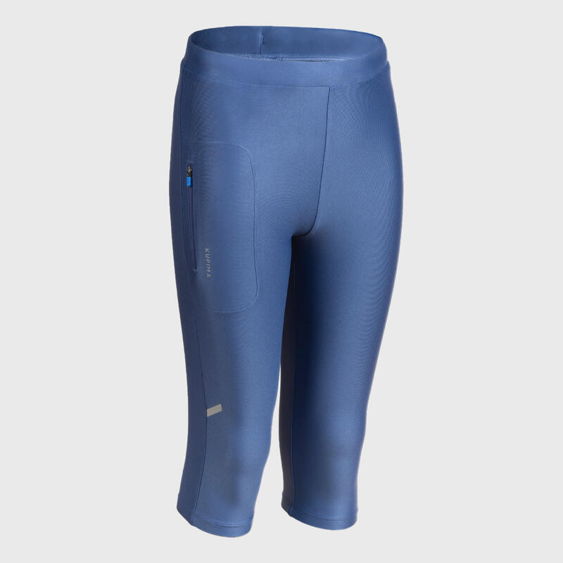 Kuitbroek voor hardlopen voor kinderen Kiprun Dry jeansblauw
