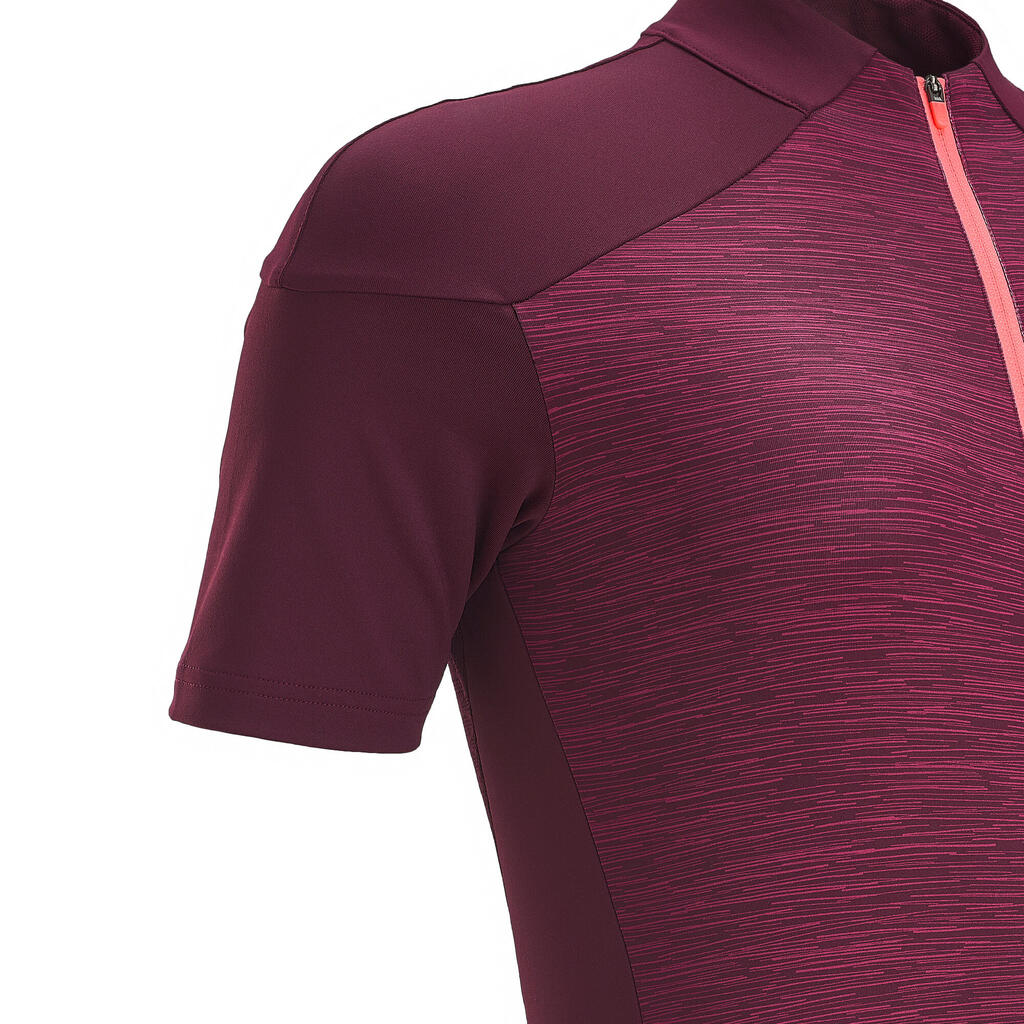 MAILLOT VELO ROUTE MANCHES COURTES FEMME 500 BORDEAUX