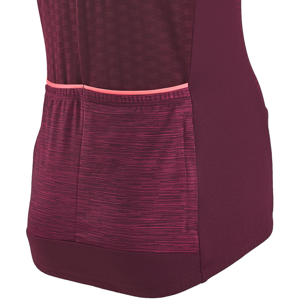 MAILLOT VELO ROUTE MANCHES COURTES FEMME 500 BORDEAUX