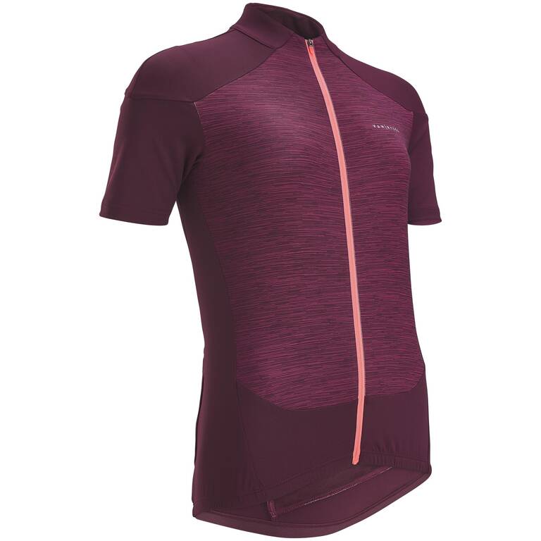 Women's Short-Sleeved Road Cycling Jersey 500 - Burgundy