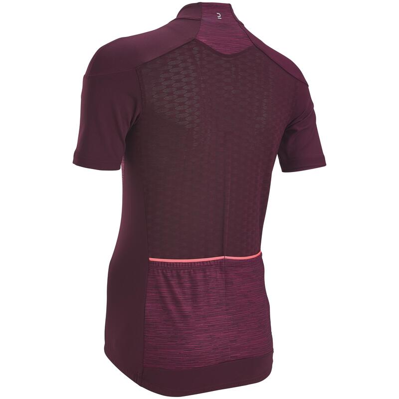 Tricou ciclism pe șosea RC 500 Bordo Damă