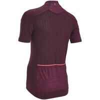 Women's Short-Sleeved Road Cycling Jersey 500 - Burgundy