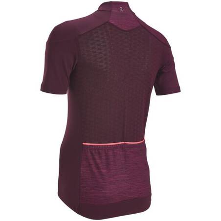 Jersey Sepeda Lengan Pendek Wanita 500 - Burgundy