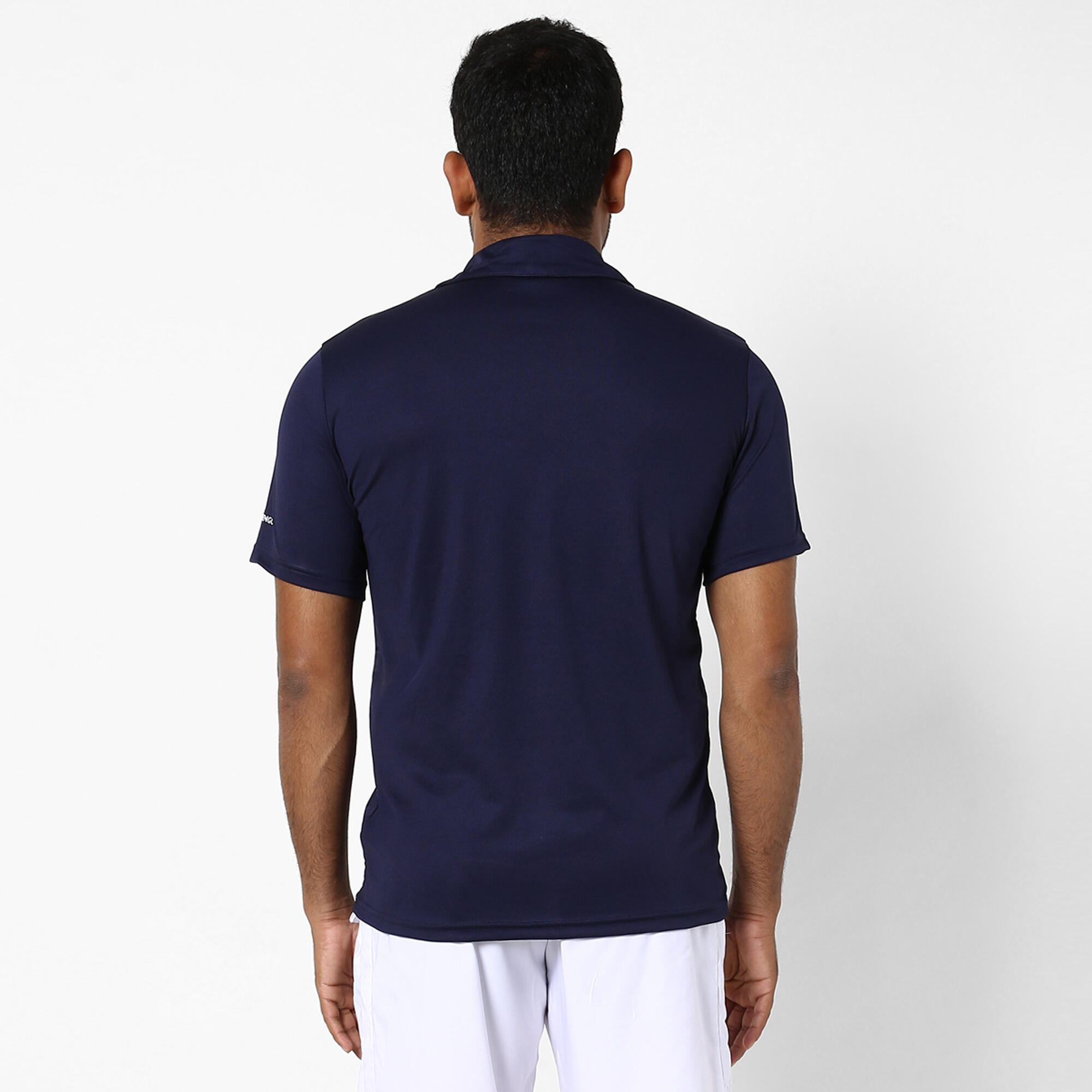 Men Tennis Short Sleeved Polo Shirt Dry 100 Navy Blue