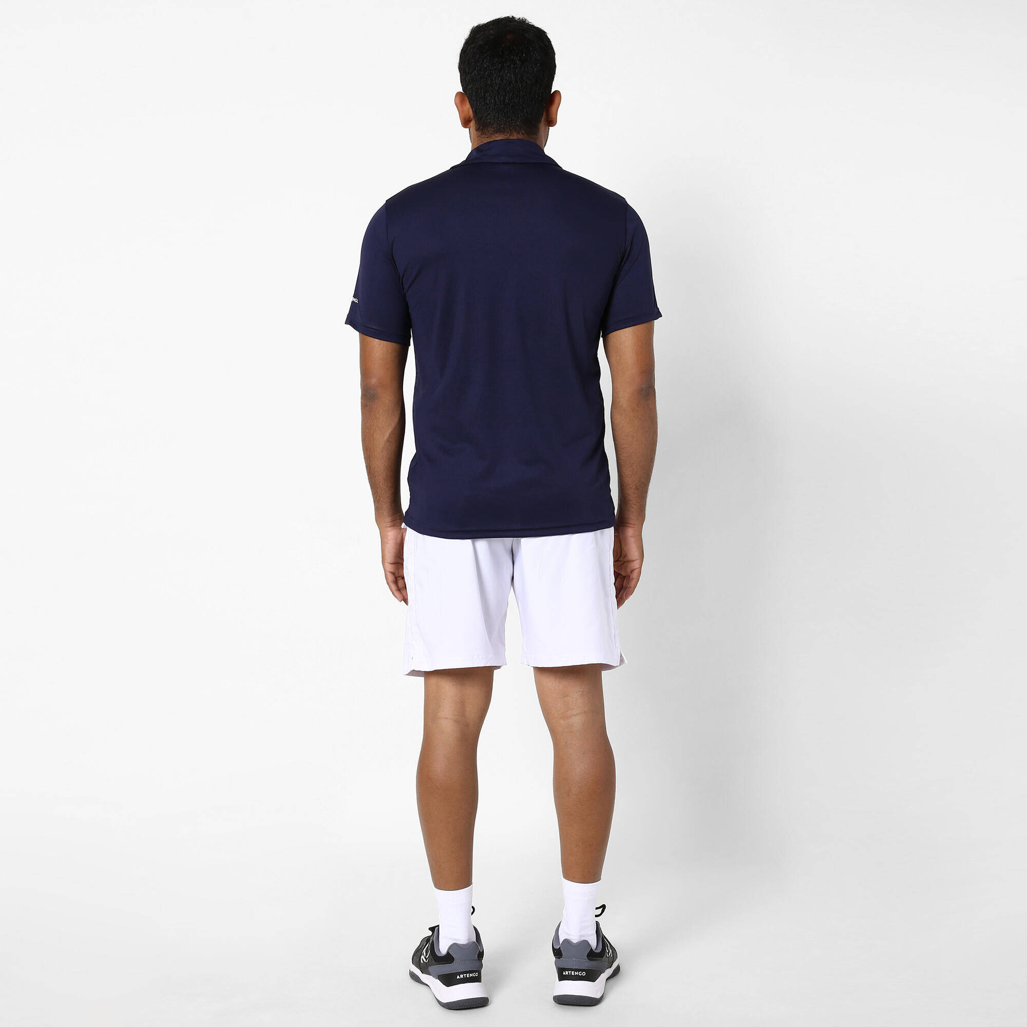 Men Tennis Short Sleeved Polo Shirt Dry 100 Navy Blue -  5