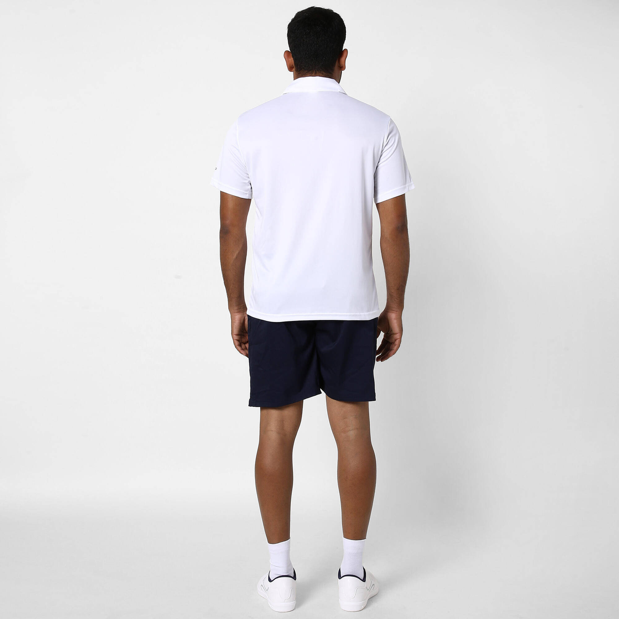 Men Tennis Short Sleeved Polo Shirt Dry 100 White -  4