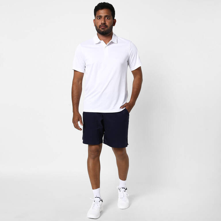 Men Tennis T-Shirt Polo Dry 100 White