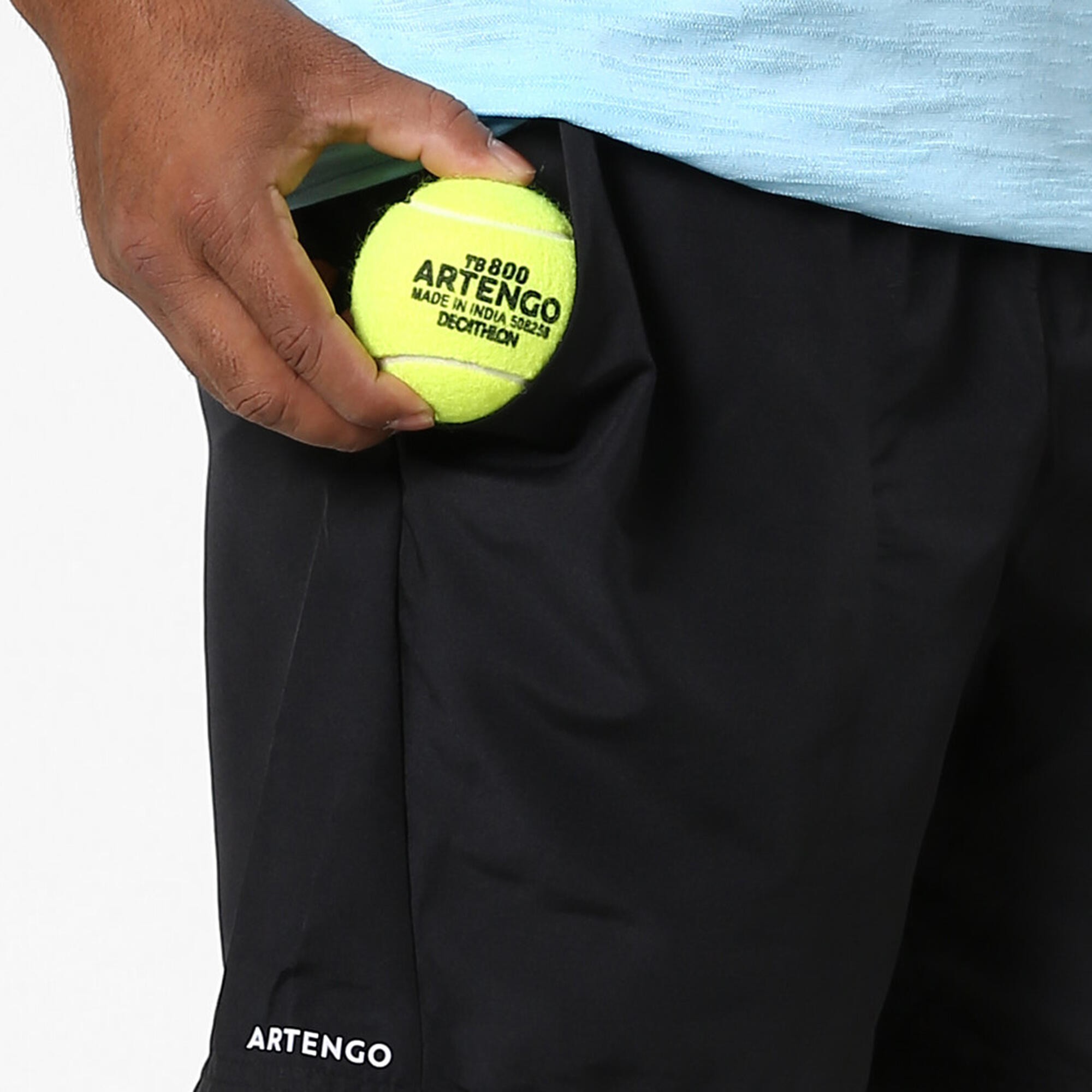 Pantalón corto de tenis hombre Artengo 100 Dry negro 4/8