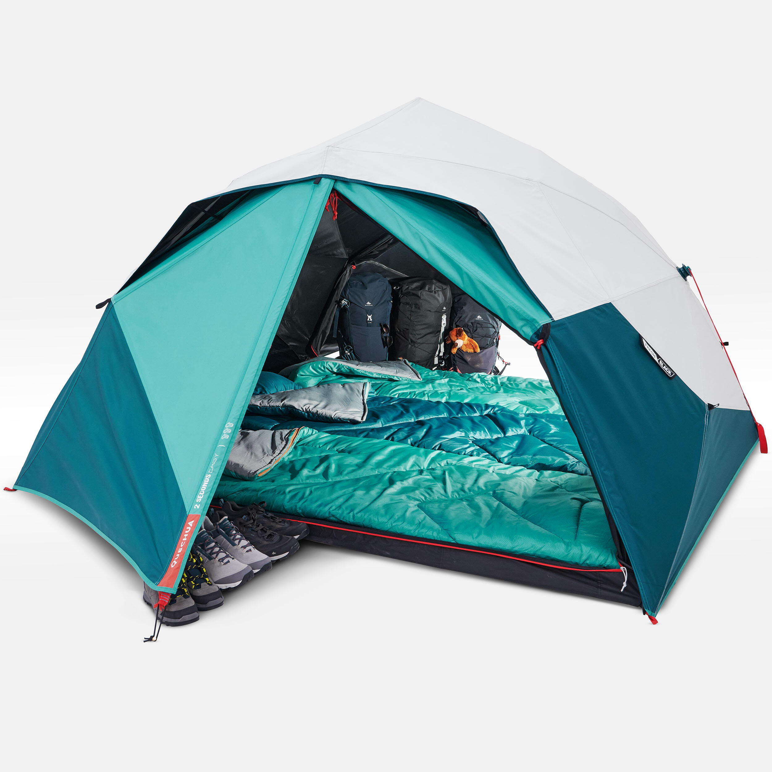 3-person 2 Seconds Easy Fresh & Black Camping Tent - Blue - QUECHUA