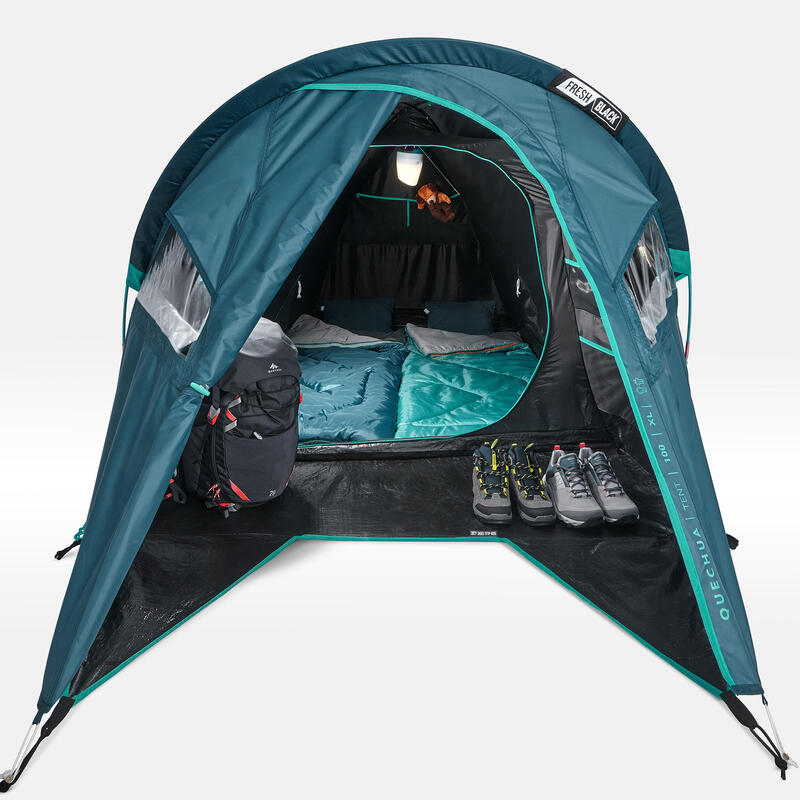 Cort de camping 2 locuri, MH100 XL Fresh & Black