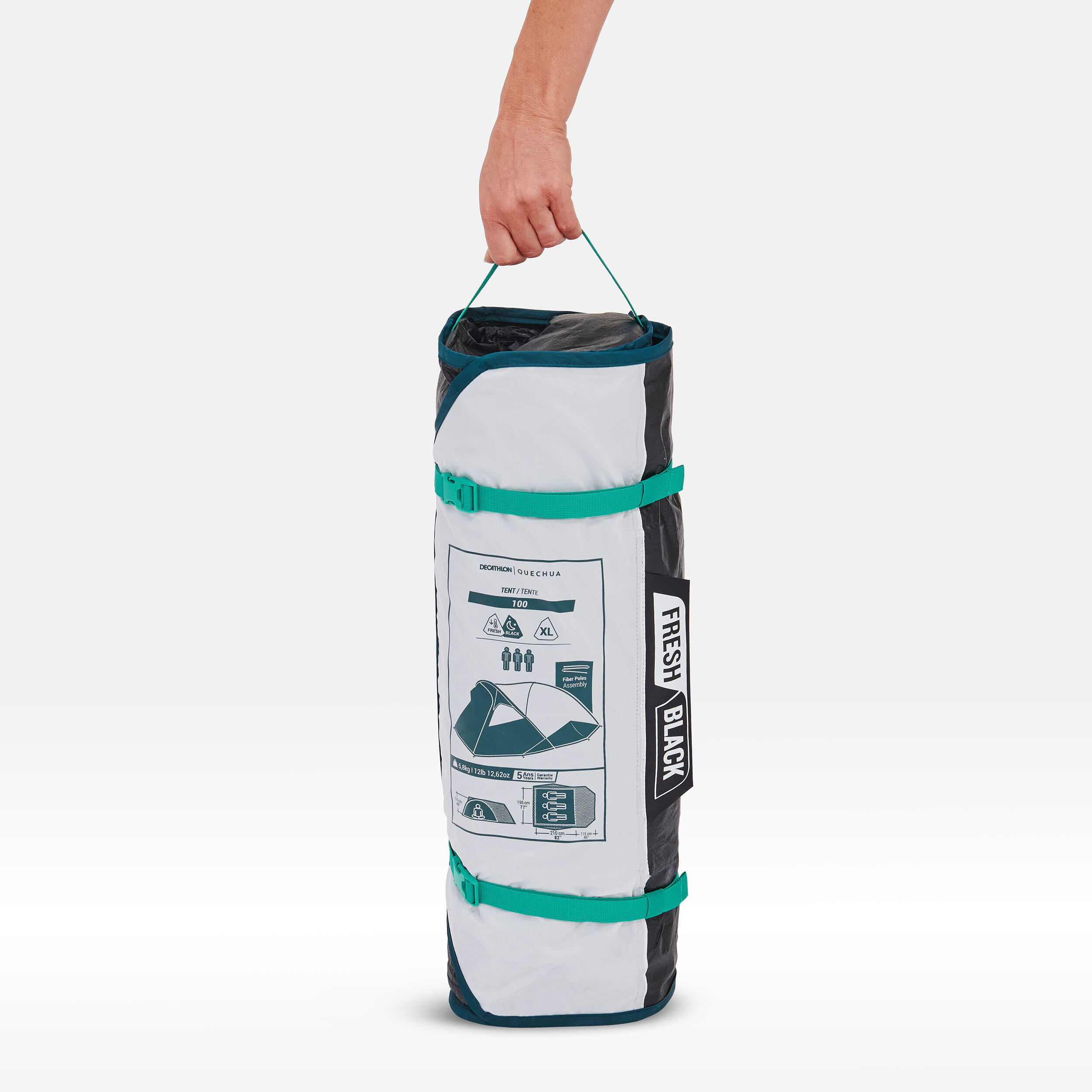Tente de camping 3 personnes, MH 100 XL Fresh & Black - QUECHUA