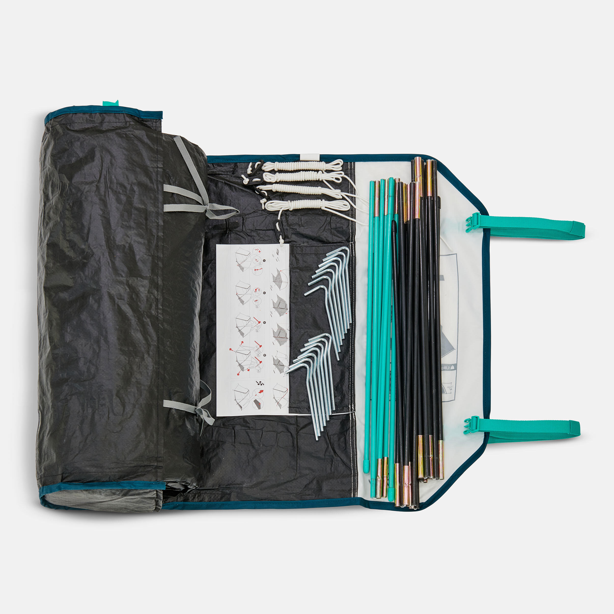 Camping Tent 3-Person, MH 100 XL Fresh & Black - QUECHUA