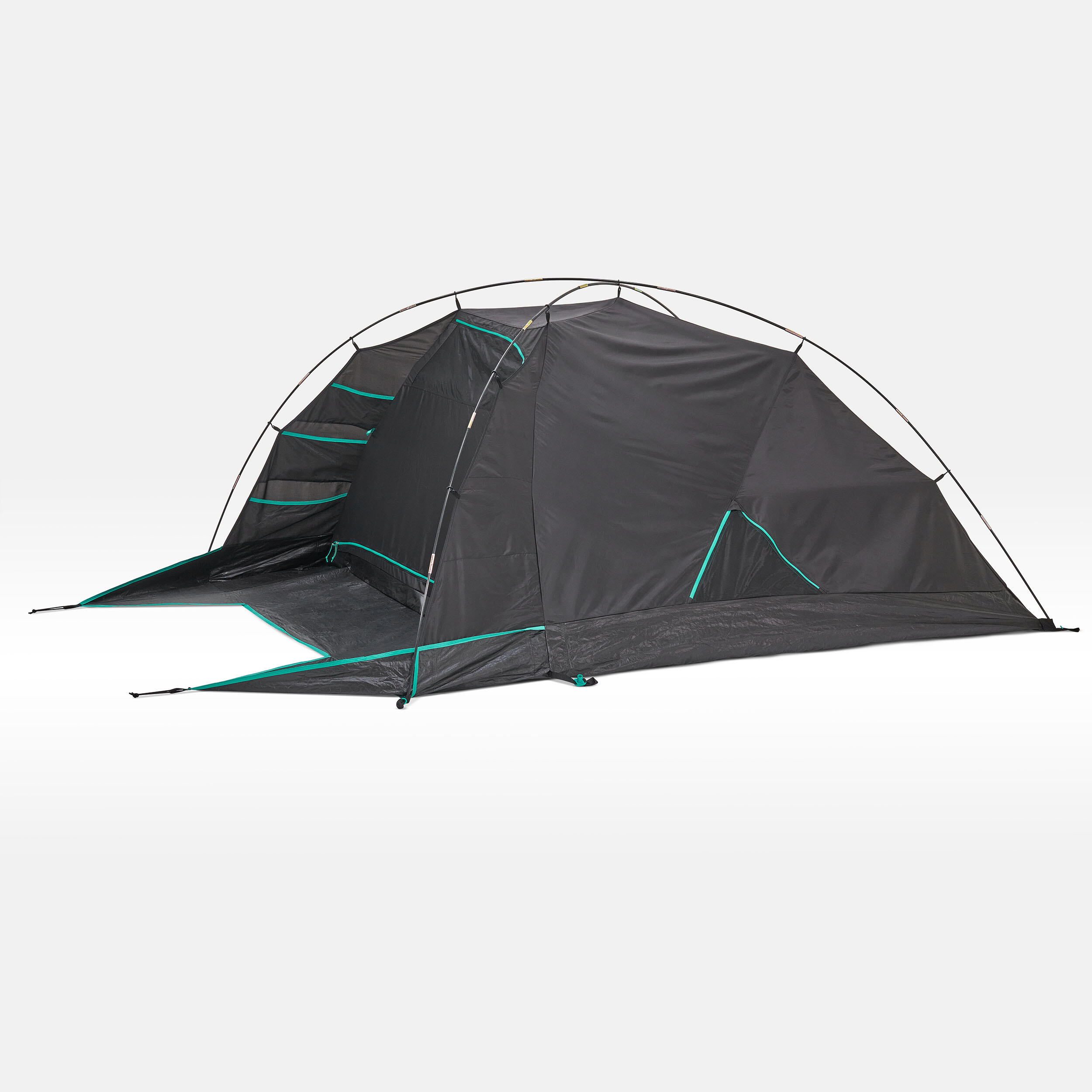 Camping Tent 3-Person, MH 100 XL Fresh & Black - QUECHUA