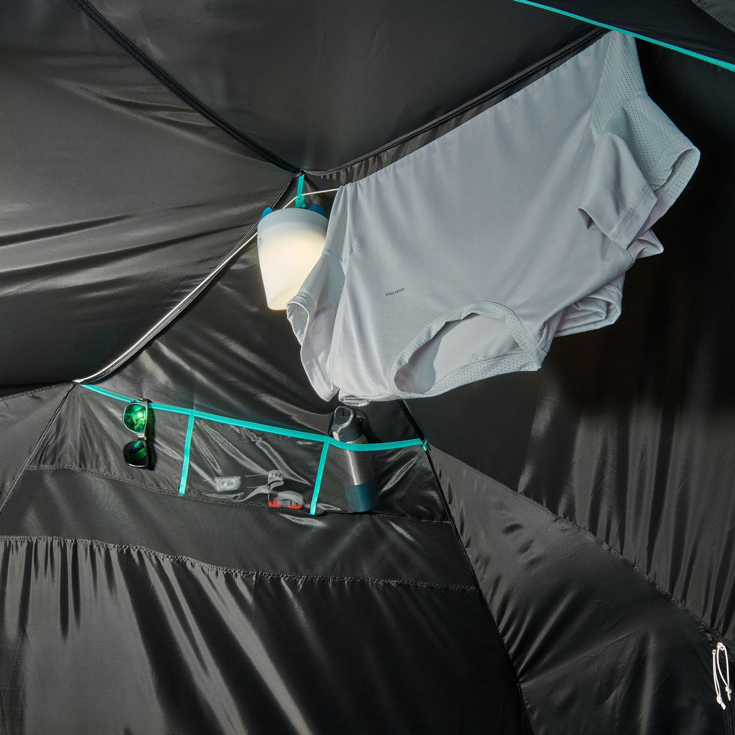 Camping Tent 3-Person, MH 100 XL Fresh & Black - QUECHUA