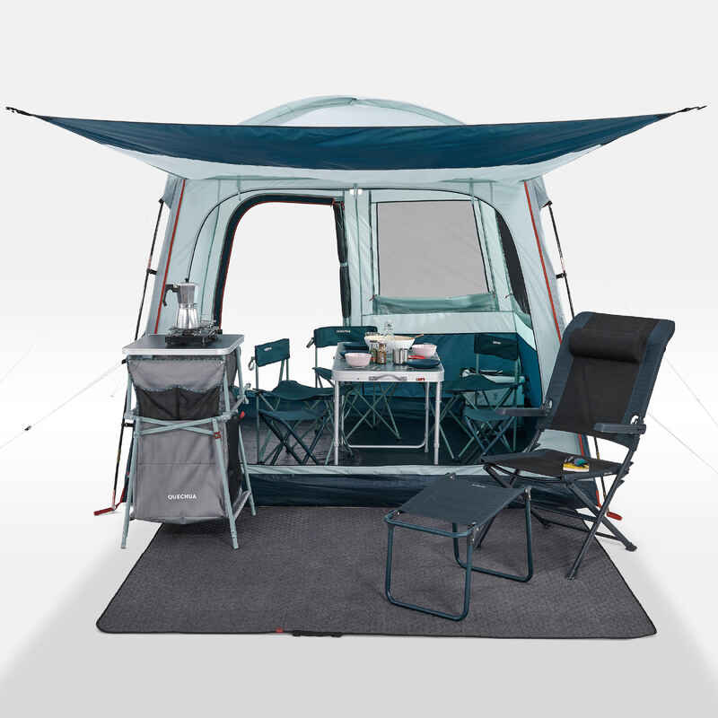 Camping Living Room with Tent Poles - Base Arpenaz - 6 People