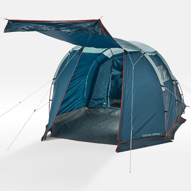 Arpenaz 4-person camping tent with poles