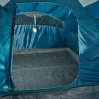 אוהל קמפינג משפחתי ל-‏4 אנשים עם מוטות דגם Arpenaz - כחול כהה