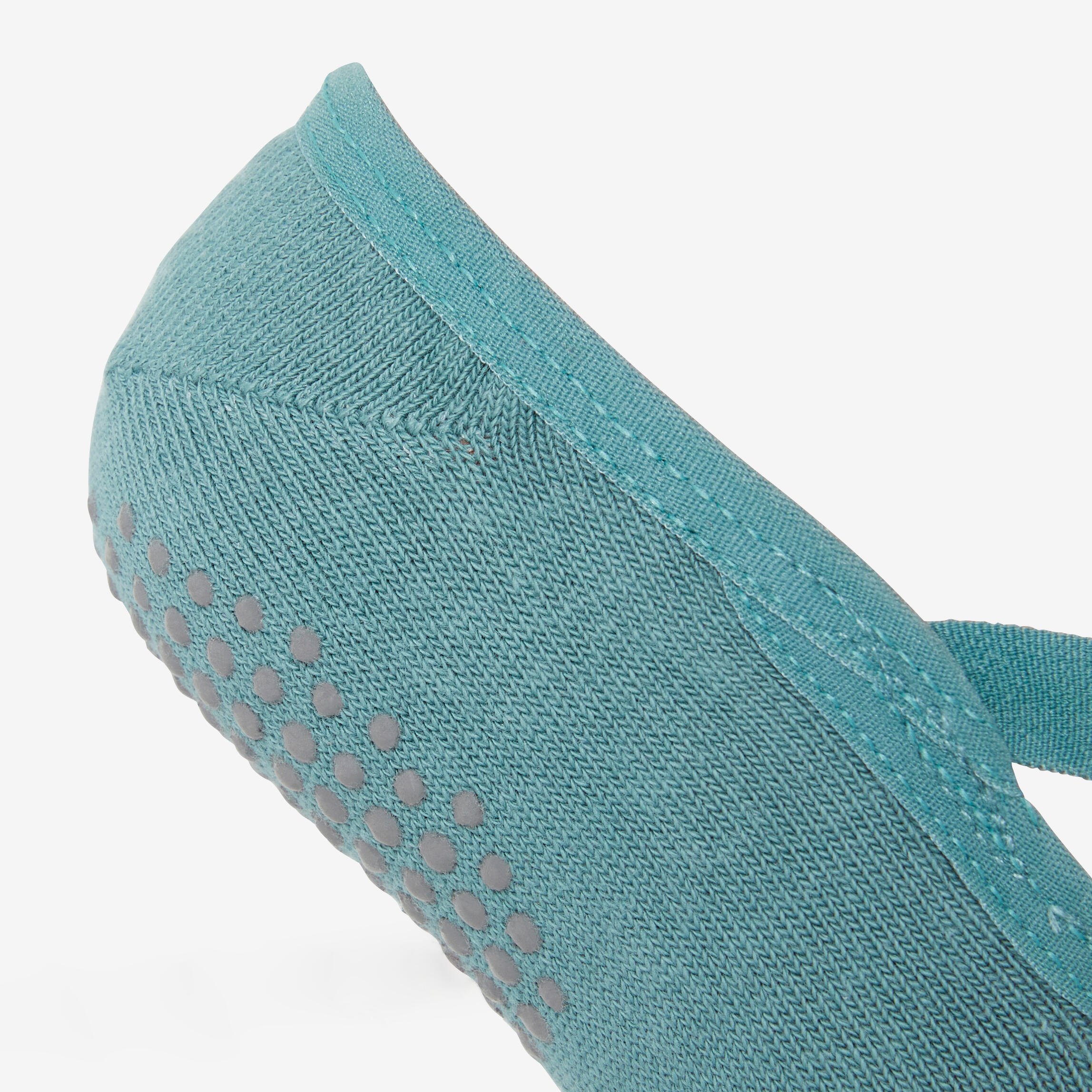 Women's Fitness Non-Slip Cotton Ballet Socks 500 - Green 4/4
