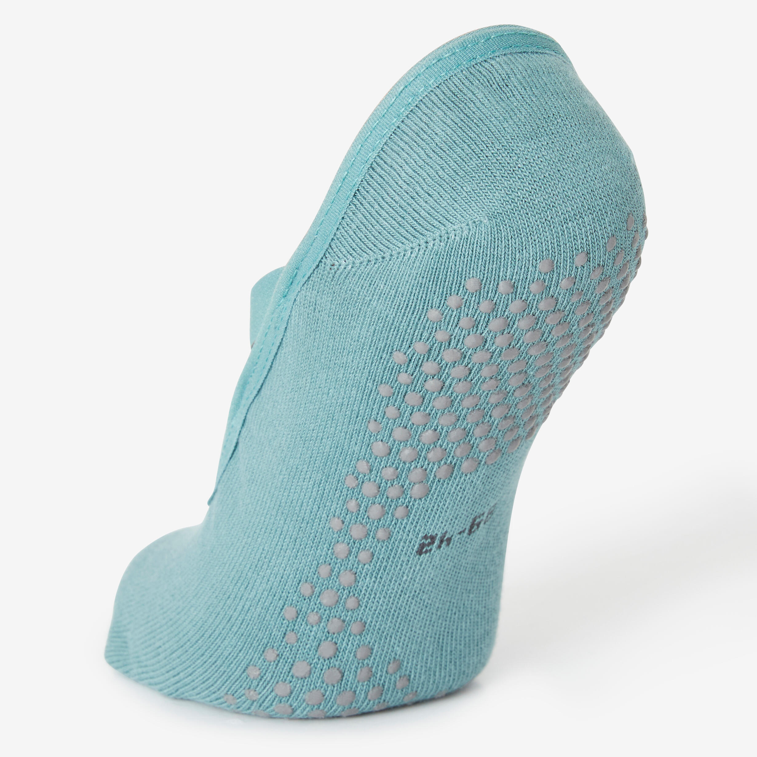 Women's Fitness Non-Slip Cotton Ballet Socks 500 - Green 2/4
