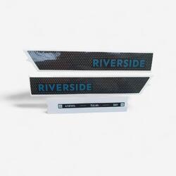 STICKER DE BATTERIE RIVERSIDE 540E GRIS VERT BLEU FONCE