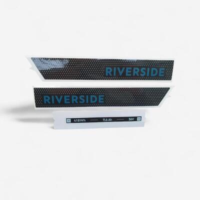 Sticker batterij riverside 540e groengrijs donkerblauw
