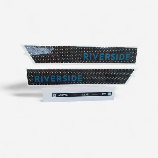 STICKER DE BATTERIE RIVERSIDE 540E GRIS VERT BLEU FONCE