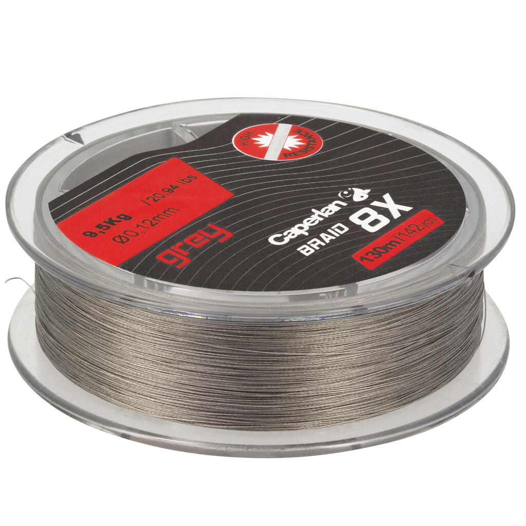 TRENZA DE PESCA BRAID 8 X GREY 130 m.