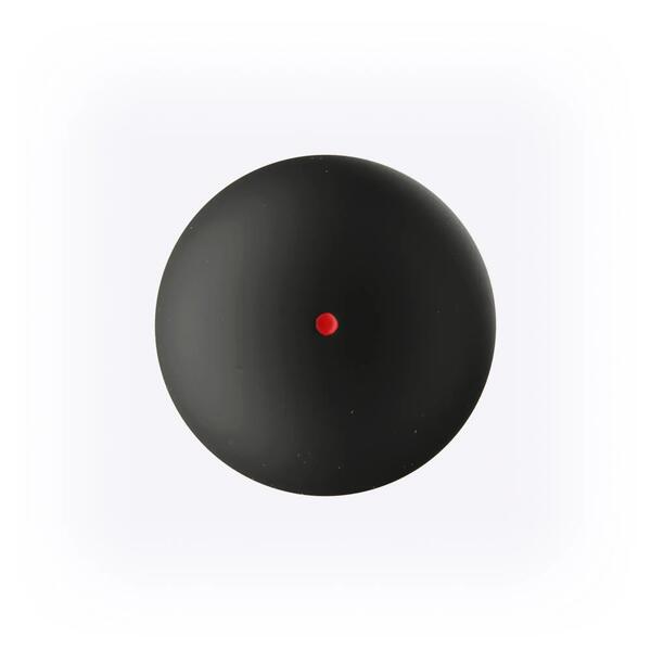 Two red dot squash balls