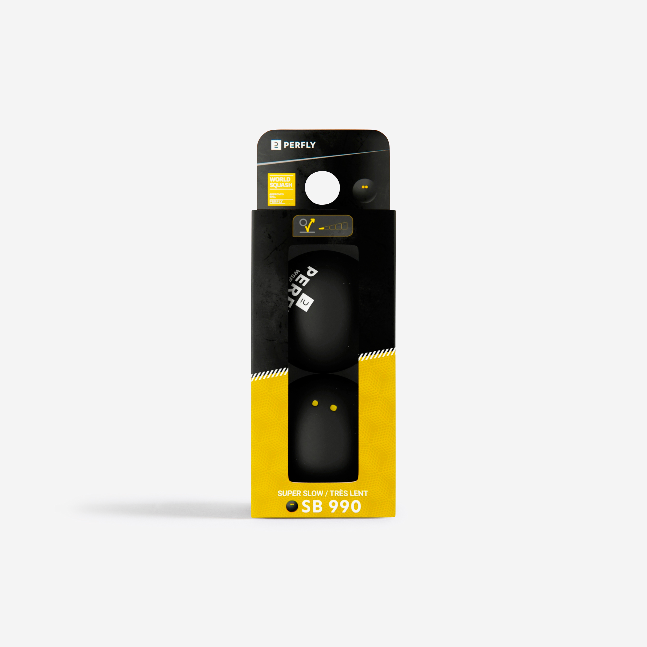Balles de squash sb 990 double point jaune x2 - PERFLY