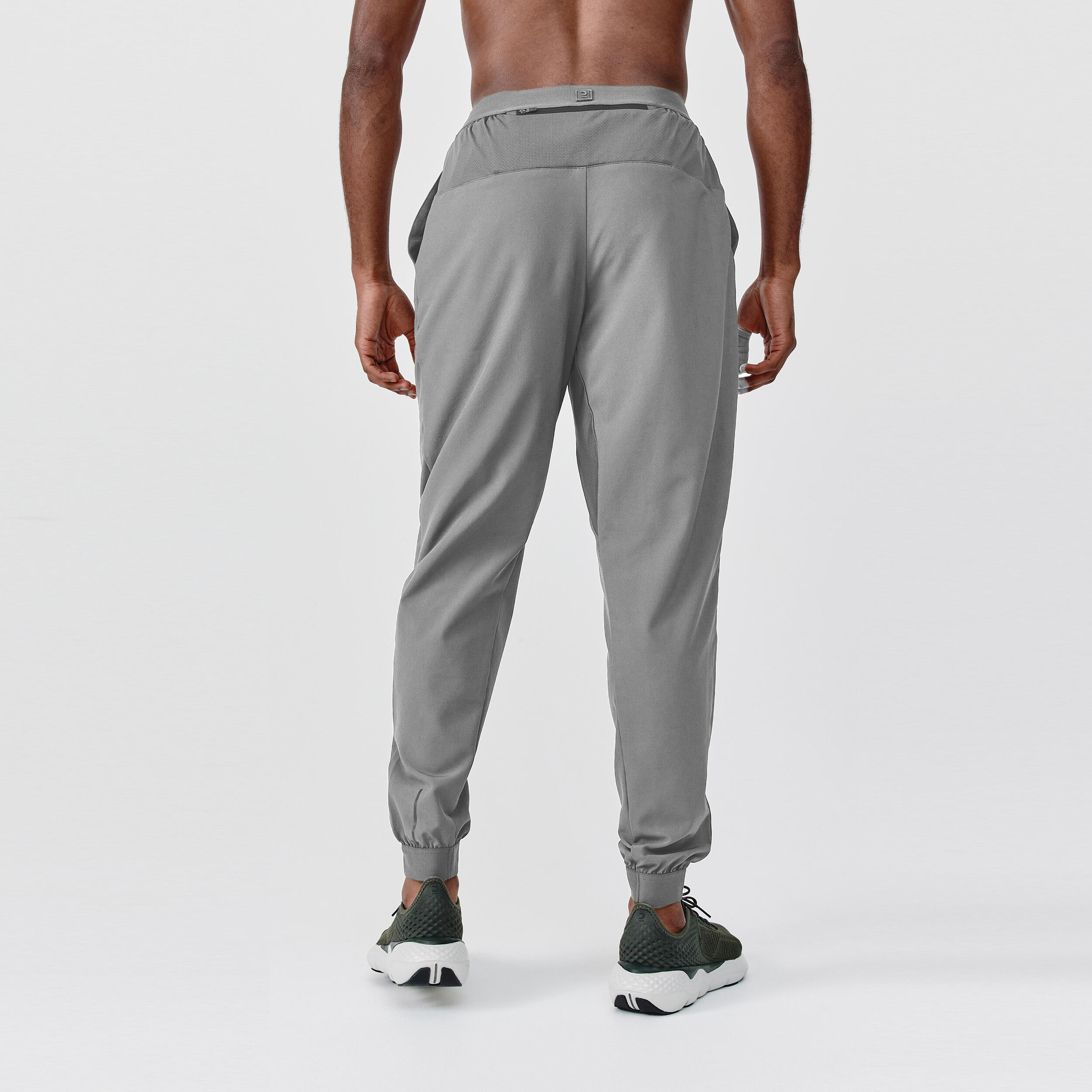 Men Running Trackpants, Quick Dry, Moisture Wicking with Zippered Pocket - Grey