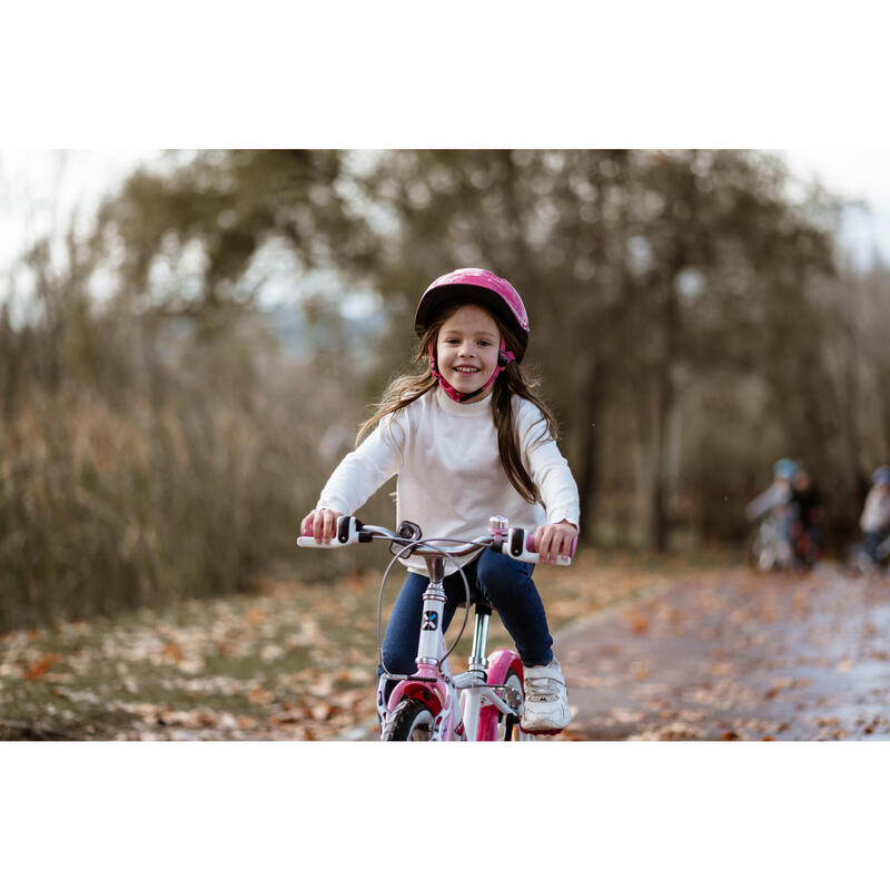 Bicicleta niños 16 pulgadas Btwin 500 Doctor Girl blanca rosa 4,5 - 6 años