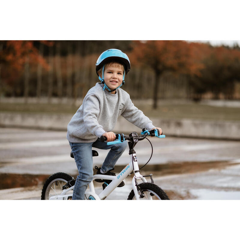 Kinderfiets 16 inch 4,5-6 jaar 100 INUIT wit/blauw