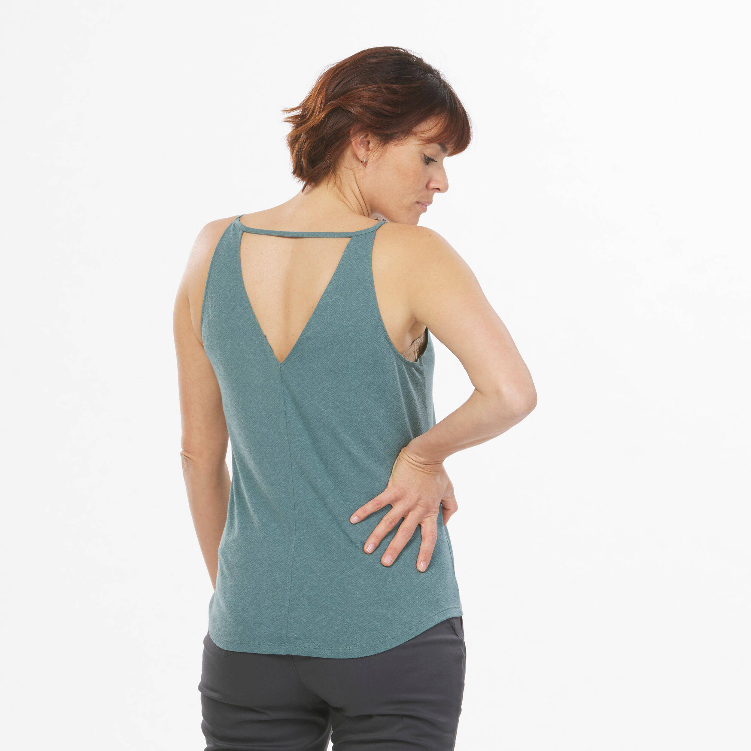 Women’s hiking tank top, NH500 - Green -  3