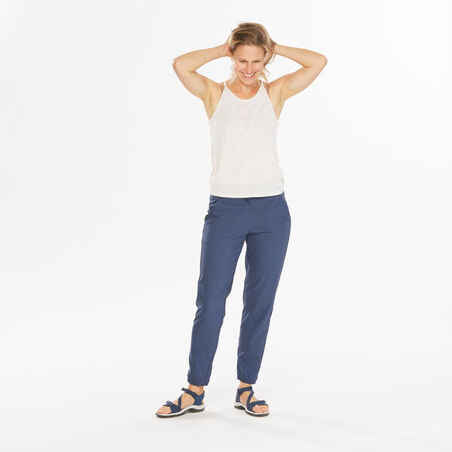 Modre ženske pohodniške hlače NH100