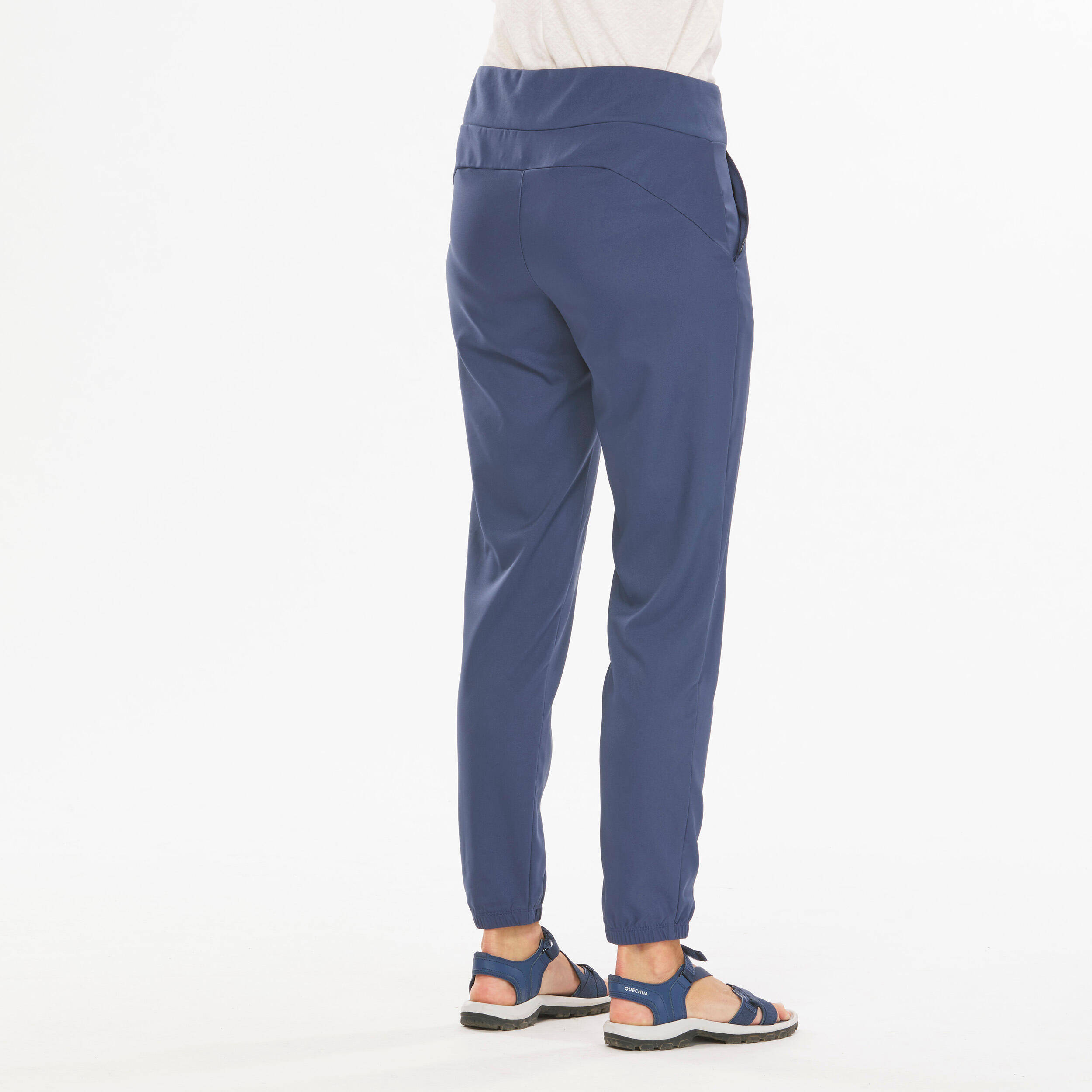 Women Comfort Fit Pant with Wide Waistband Blue - NH100 -  3