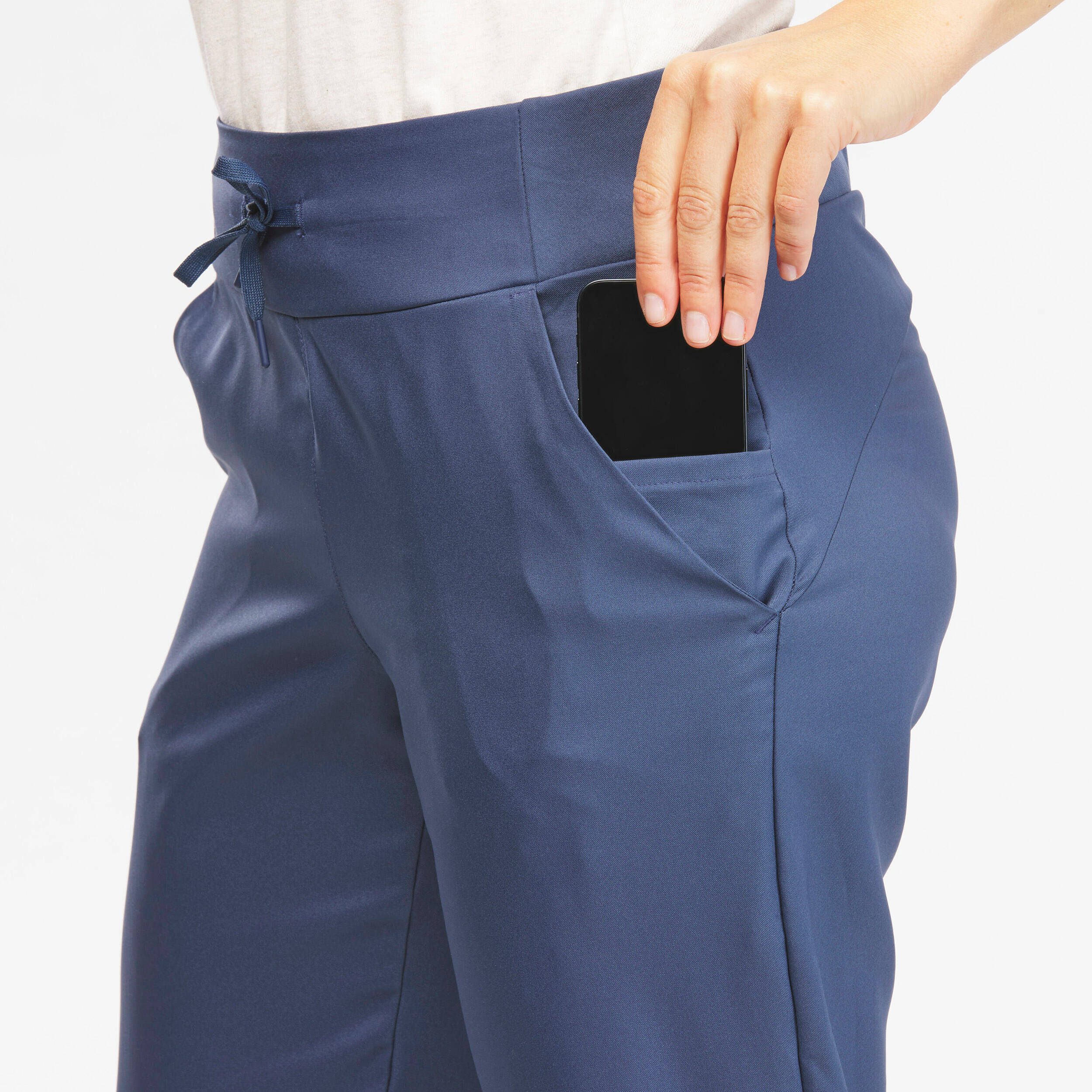 Women Comfort Fit Pant with Wide Waistband Blue - NH100 -  4