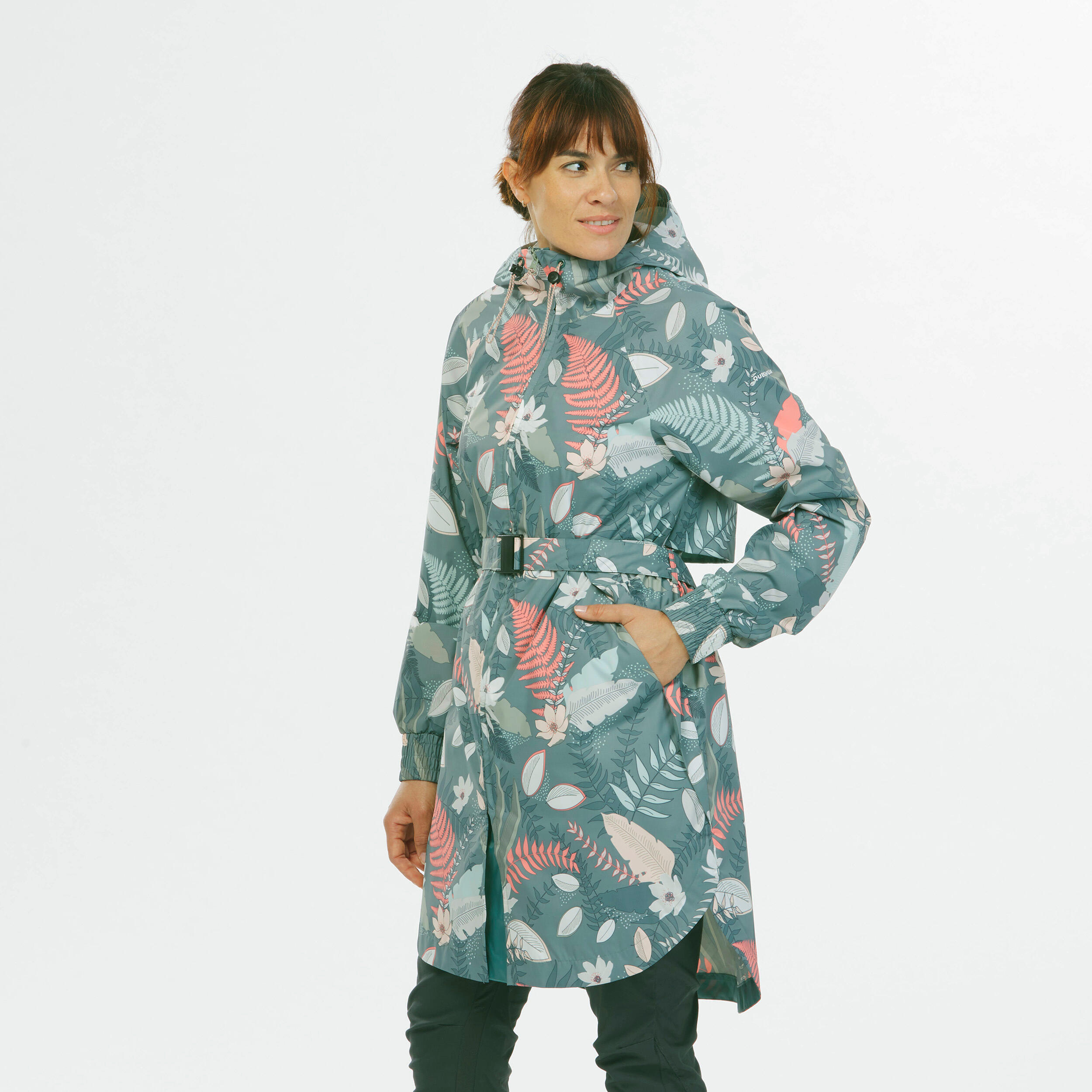 Veste Imperméable Femme Longue - Capuche, Coupe-vent, Légère - Pour Randonnée, Voyage, Printemps/automne - Taille S à XXXXXL - Polyester - 14