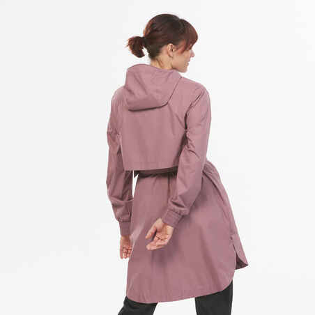 Chamarra de senderismo impermeable larga para mujer Raincut