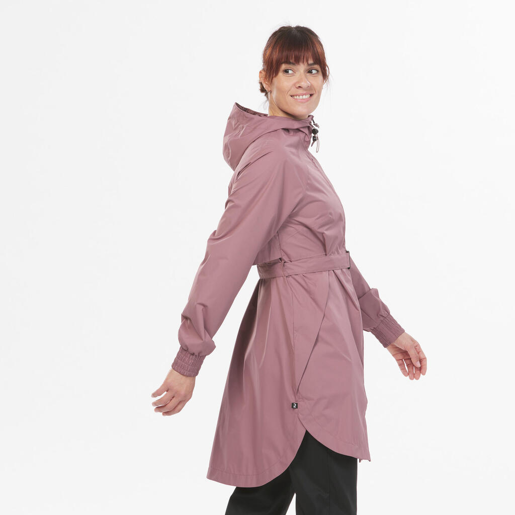 CHAQUETA LARGA IMPERMEABLE DE SENDERISMO MUJER RAINCUT LONG