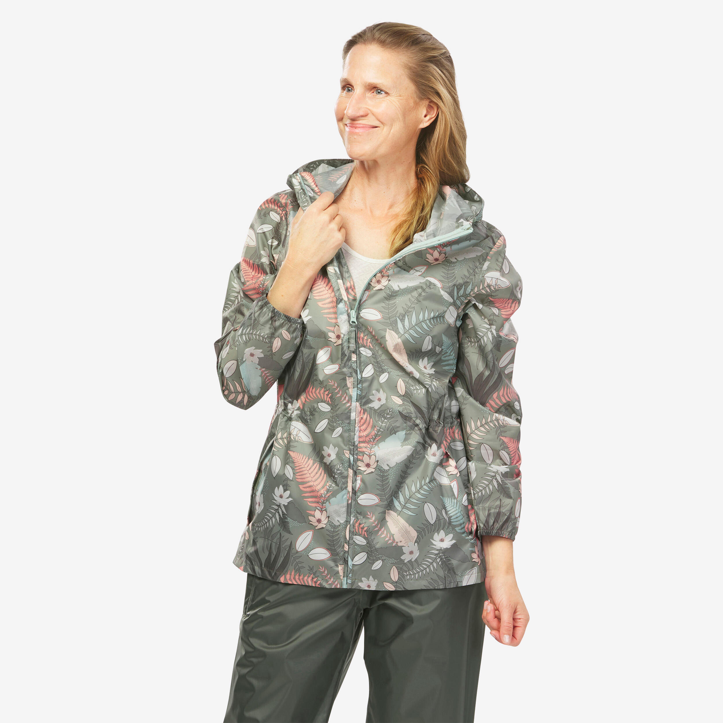 Women's Windproof and Water-repellent Hiking Jacket - Raincut Full Zip 1/7