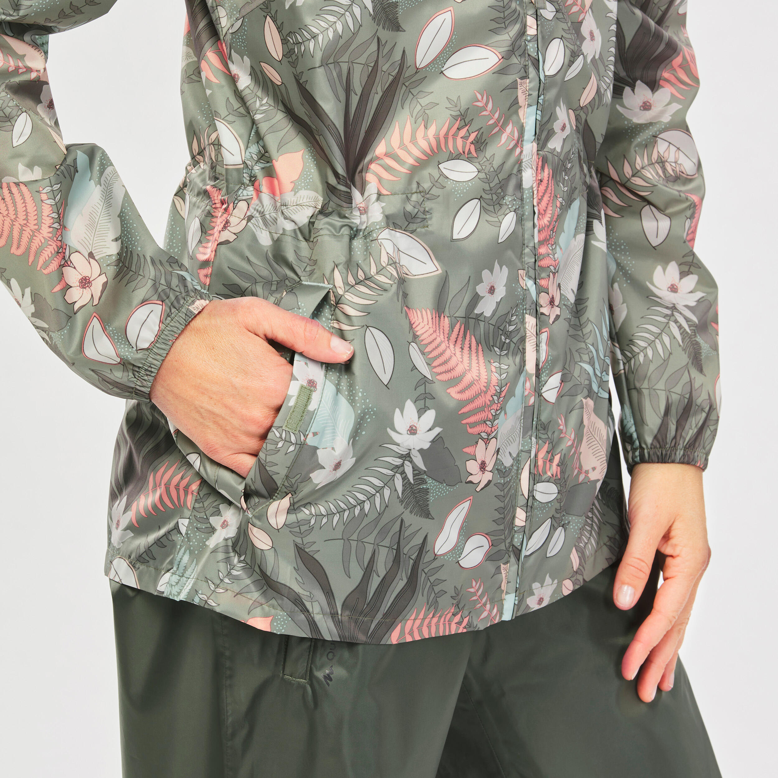 Veste Quechua Décathlon Coupe-vent Déperlante - Turquoise/corail - Taille XS - Occasion Très Bon état - Fille