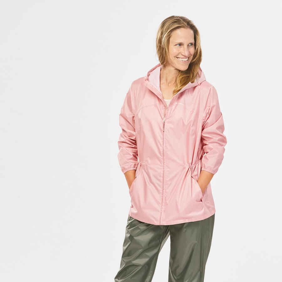 Veste imperméable de randonnée nature - Raincut Zip - Femme