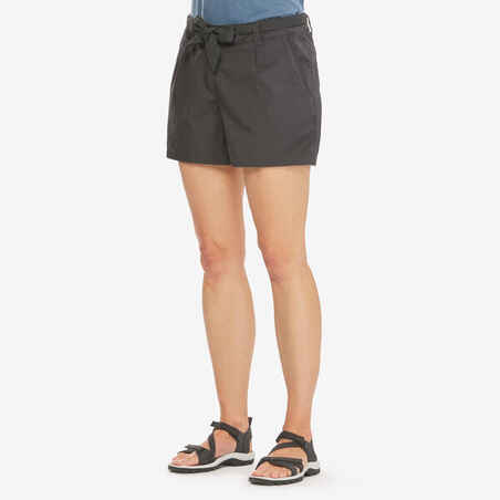 Short tipo dril de senderismo para Mujer Quechua NH100 gris