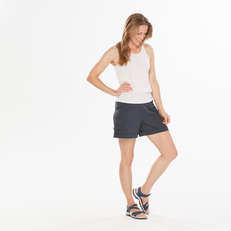 Pantalon scurt Regular Drumeție NH500 Albastru Damă