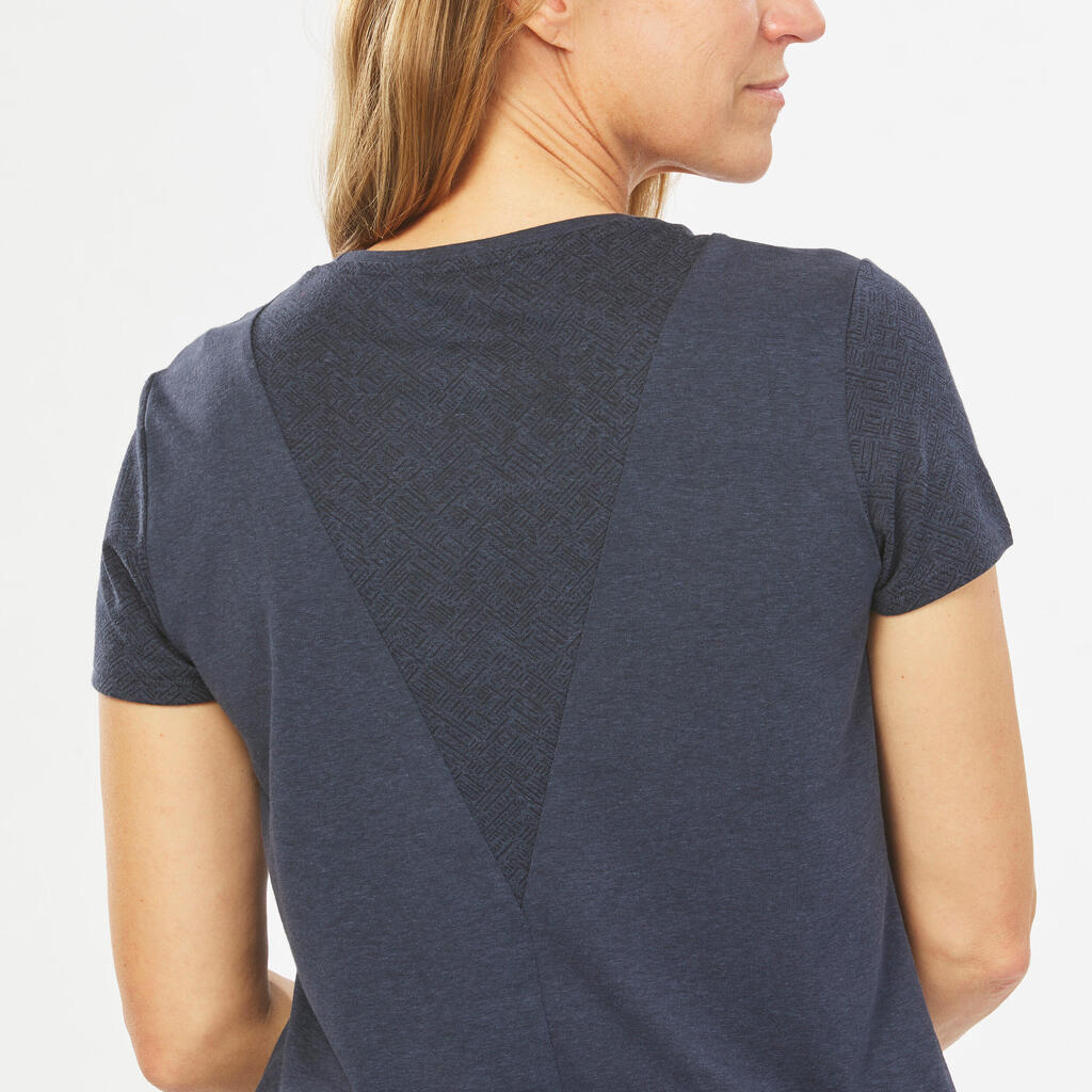 T-shirt de randonnée femme, NH500 jaune ocre