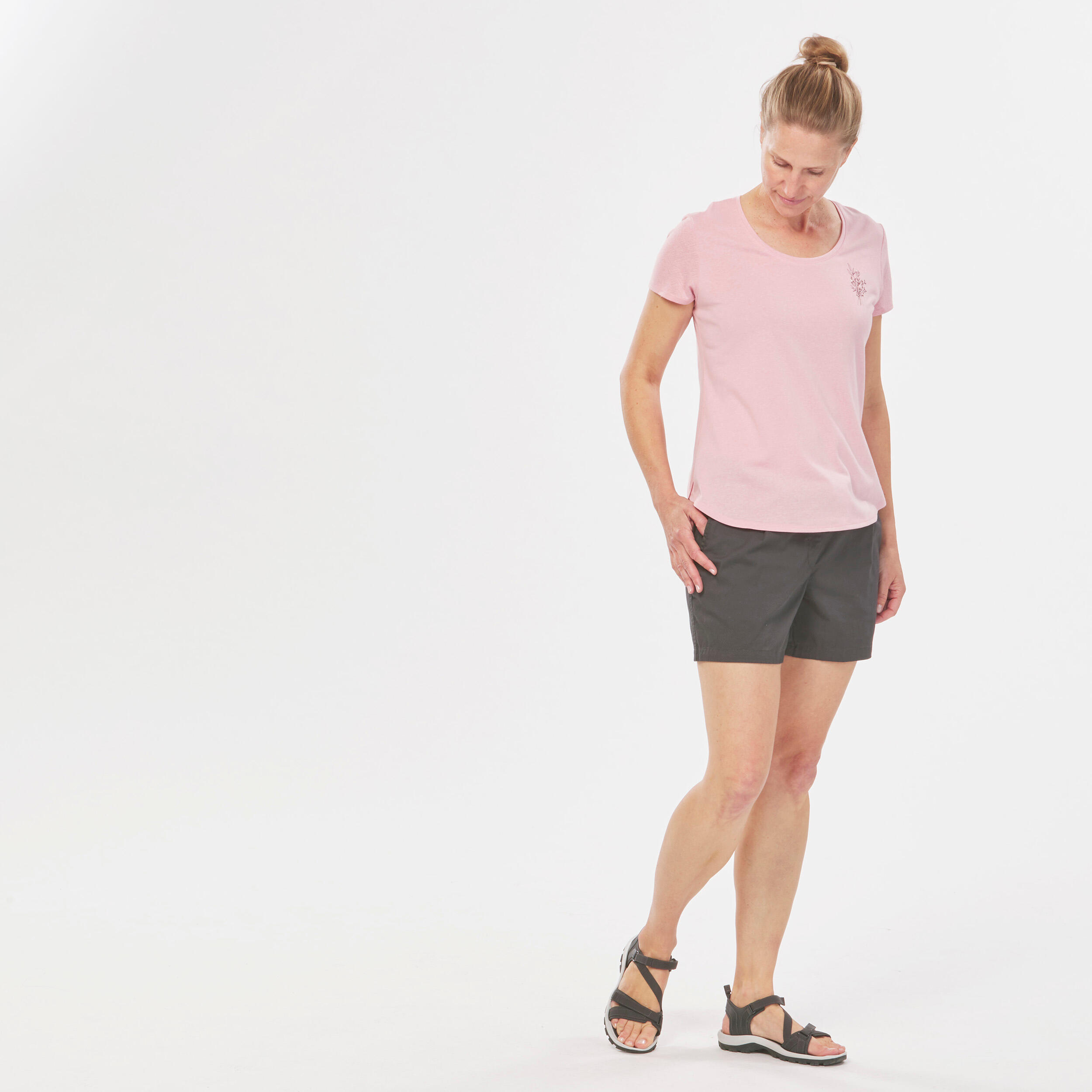 Women’s Hiking T-Shirt, NH500 - Pink 4/16